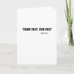 Think Fast Run Fast Sports Football Motivation Card