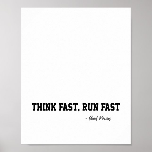 Think Fast Run Fast Sports Football Motivation Poster (Front)