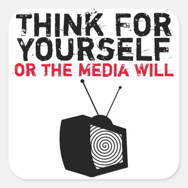 Think For Yourself: Hypnotised TV Square Sticker (Front)