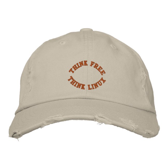 Think Free, Think Linux Embroidered Hat (Front)