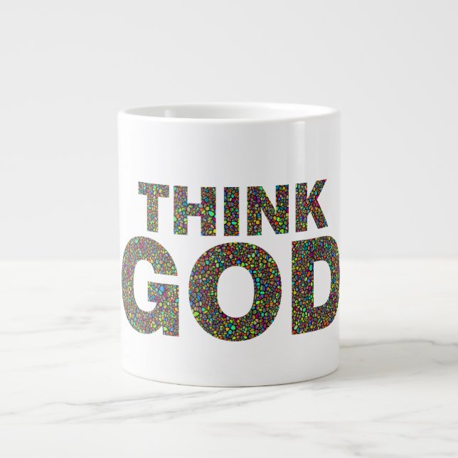 Think god large coffee mug (Front)