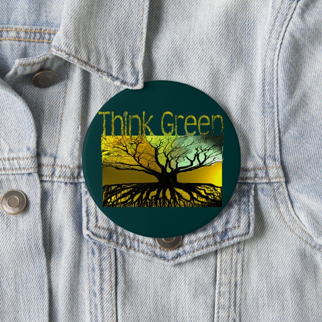 Think Green 10 Cm Round Badge (In Situ)