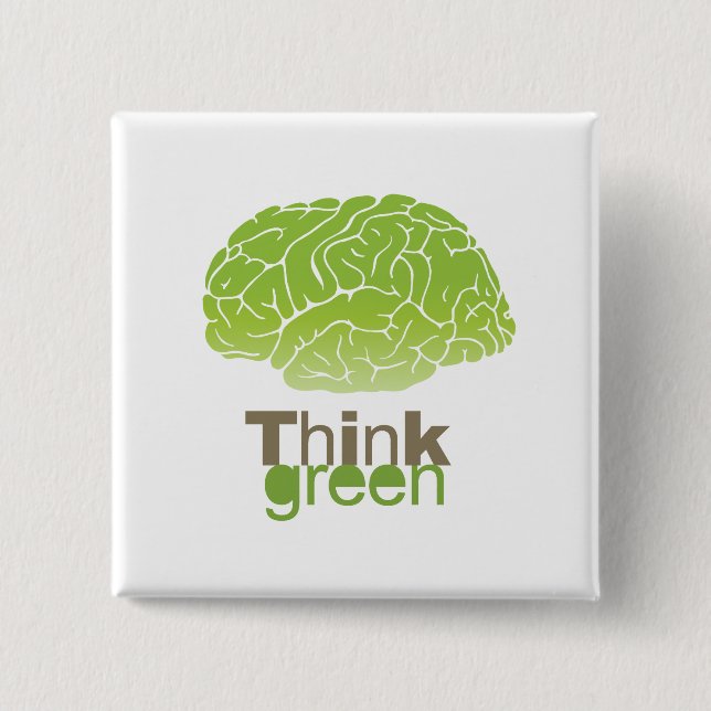 THINK GREEN 15 CM SQUARE BADGE (Front)