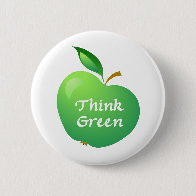Think Green 6 Cm Round Badge (Front)