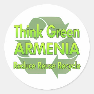 Think Green Armenia Classic Round Sticker