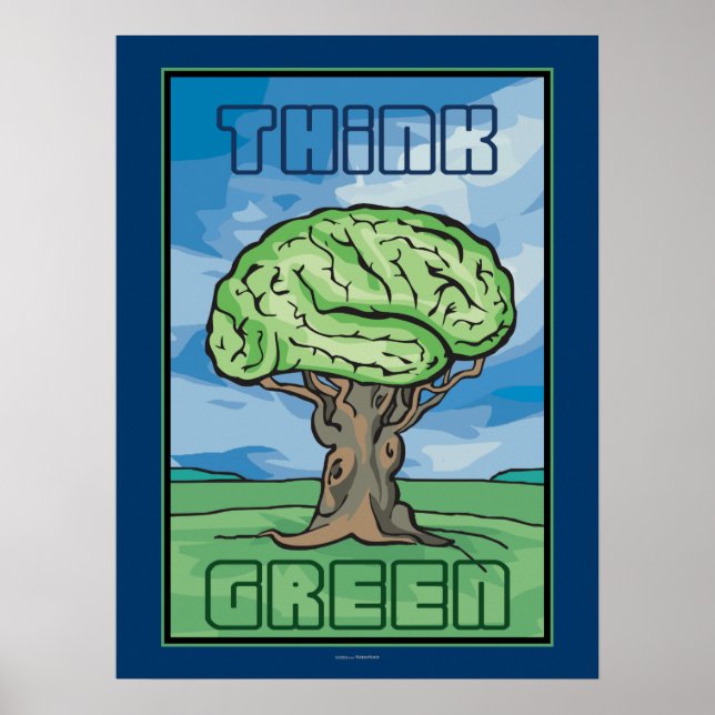 Think Green Brain Poster (Front)