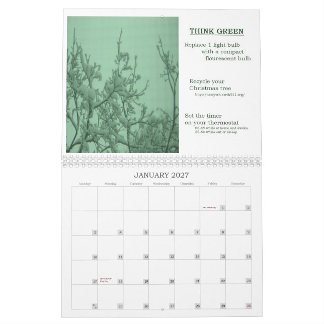 Think Green Calendar (Jan 2027)