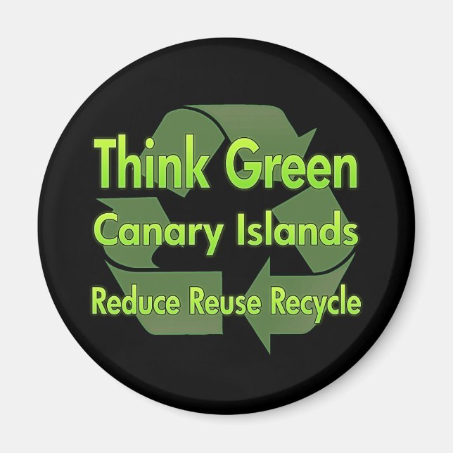 Think Green Canary Islands Magnet (Front)