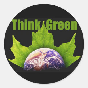 Think Green Classic Round Sticker
