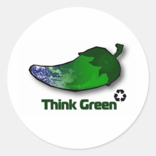 Think Green Classic Round Sticker
