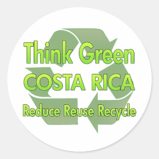Think Green Costa Rica Classic Round Sticker