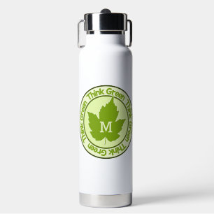 THINK GREEN custom monogram Water Bottle