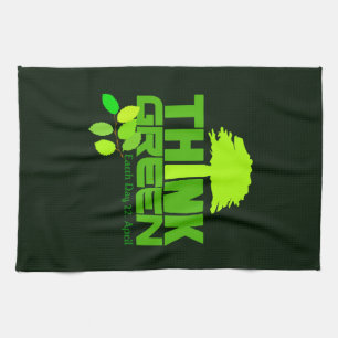 THINK GREEN (Earth Day) kitchen towels