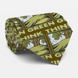 Think Green Environment Oak Tree Hugger Brown Eco Tie