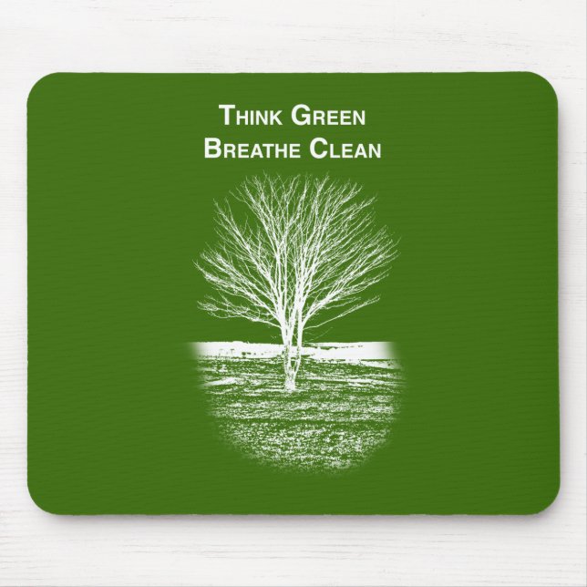 Think Green Mouse Pad (white text) (Front)