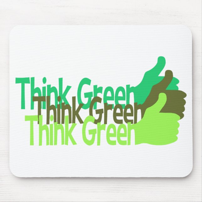 Think Green mousepad, customizable Mouse Mat (Front)