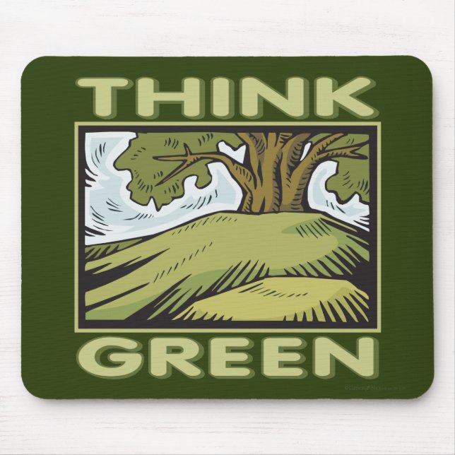 Think Green Oak Tree Mouse Mat (Front)