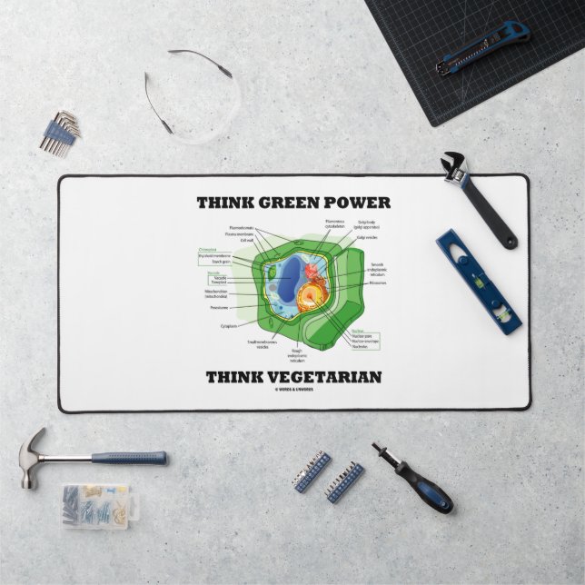 Think Green Power Think Vegetarian Plant Cell Desk Mat (Workstation)