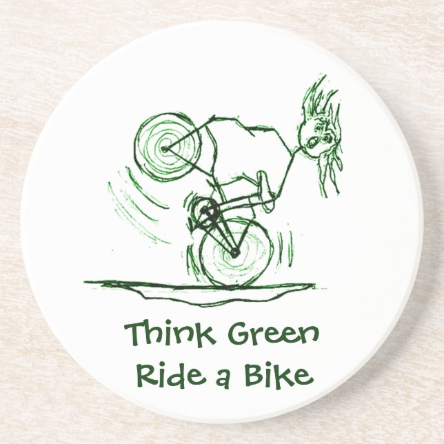 Think Green Ride a Bike Coaster (Front)