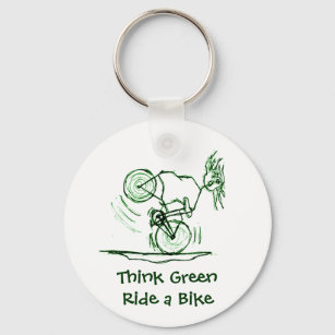 Think Green Ride a Bike Key Ring