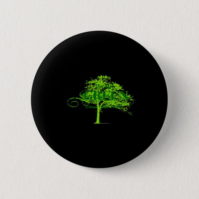 Think Green T Shirt  6 Cm Round Badge (Front)