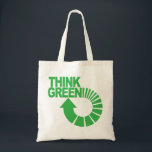 think green tote bag<br><div class="desc">and help to protect our environment!</div>