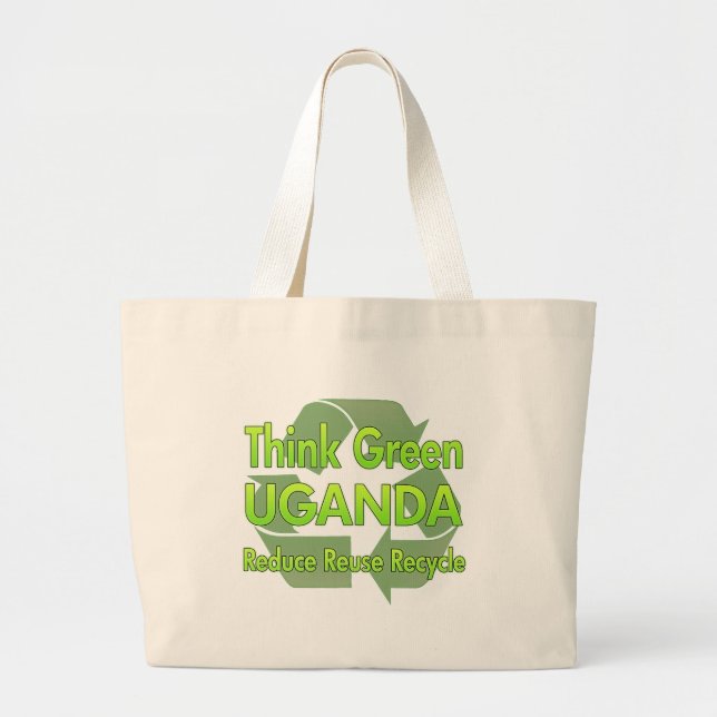 Think Green Uganda Large Tote Bag (Front)