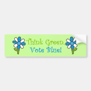Think Green Vote Blue Bumper Stickers