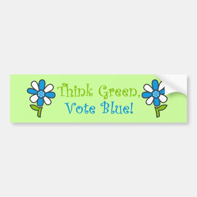 Think Green Vote Blue Bumper Stickers (Front)