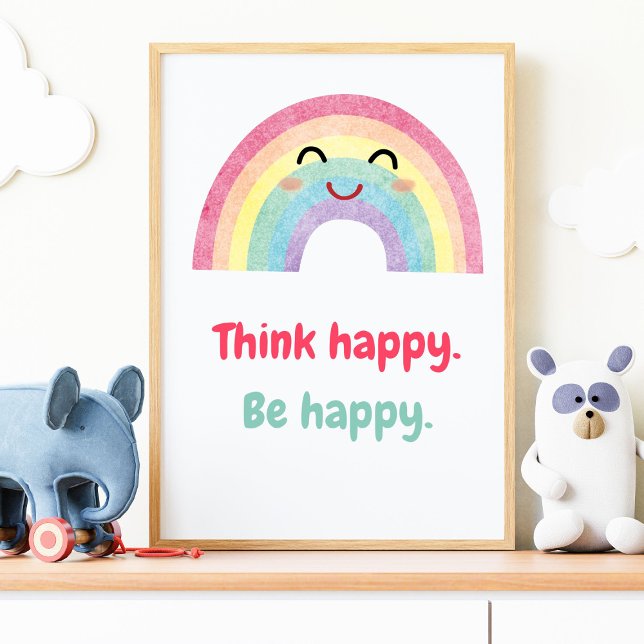 Think Happy Be Happy, Positive Mindset Kids Print (Creator Uploaded)