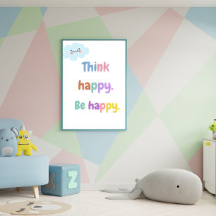 Think Happy Be Happy – Positive Mindset Kids Print
