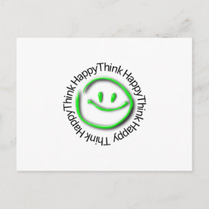 Think Happy (green neon edition) Postcard