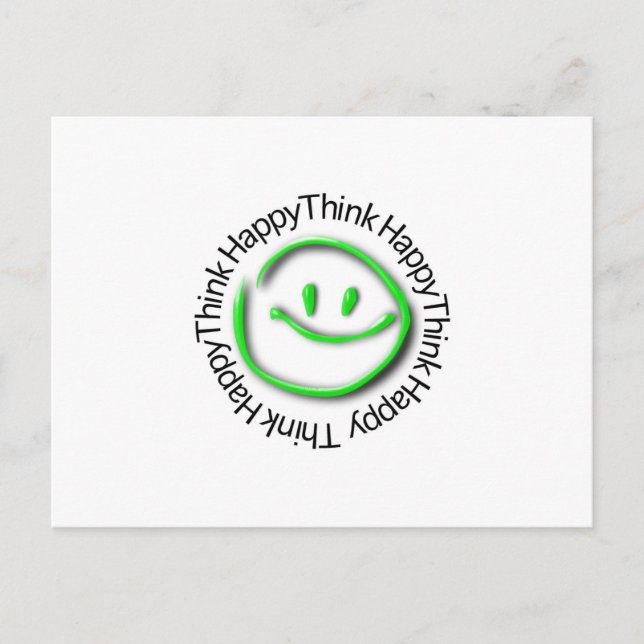 Think Happy (green neon edition) Postcard (Front)