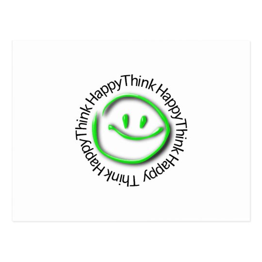 Think Happy (green neon edition) Postcard