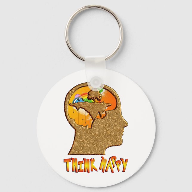 Think Happy Key Ring (Front)