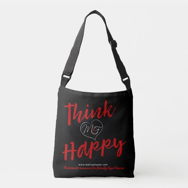 Think happy logo black crossover bag (Front)