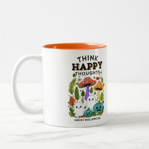 Think happy thoughts Halloween Collection Two-Tone Coffee Mug