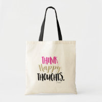 THINK HAPPY THOUGHTS Pink Gold Personalised Custom