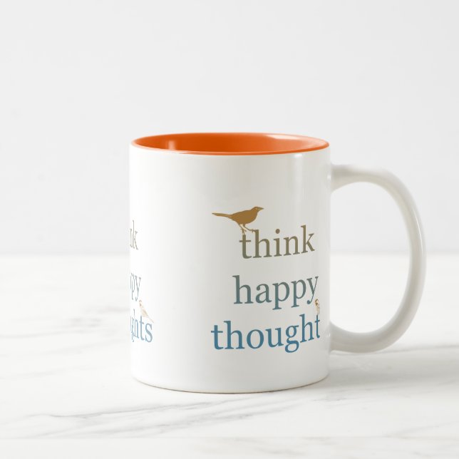 Think Happy Thoughts Two-Tone Coffee Mug (Right)