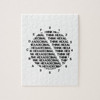 Think Hexadecimal (Clock Template Geek Humour) Jigsaw Puzzle