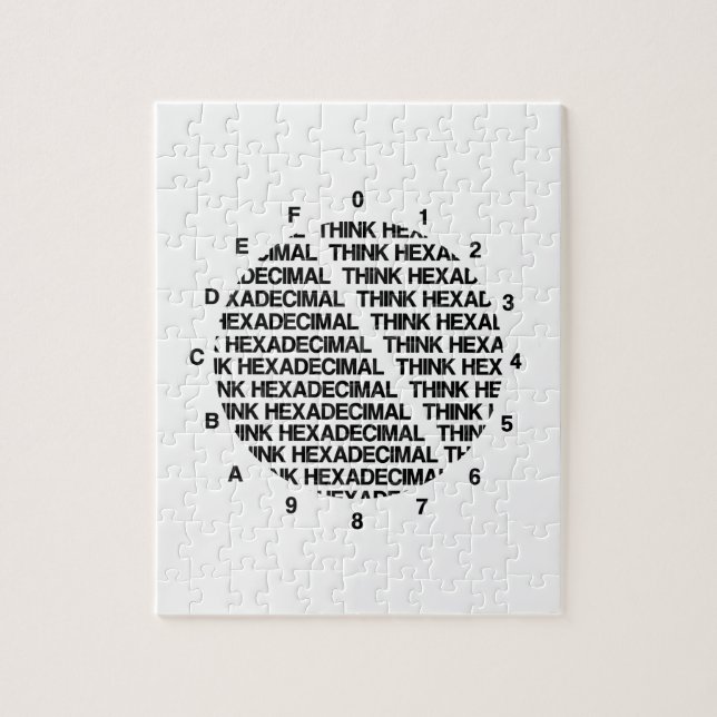 Think Hexadecimal (Clock Template Geek Humour) Jigsaw Puzzle (Vertical)