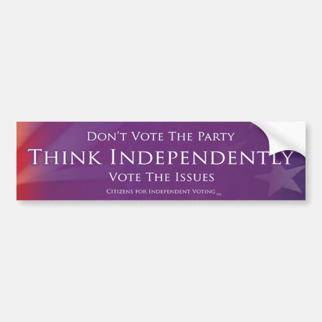 Think Independantly Bumper Sticker (Front)