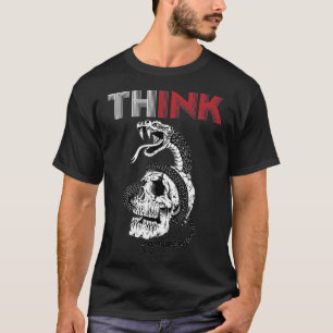 Think Ink Cool Tattoo Artist Snake And Skull Styli T-Shirt
