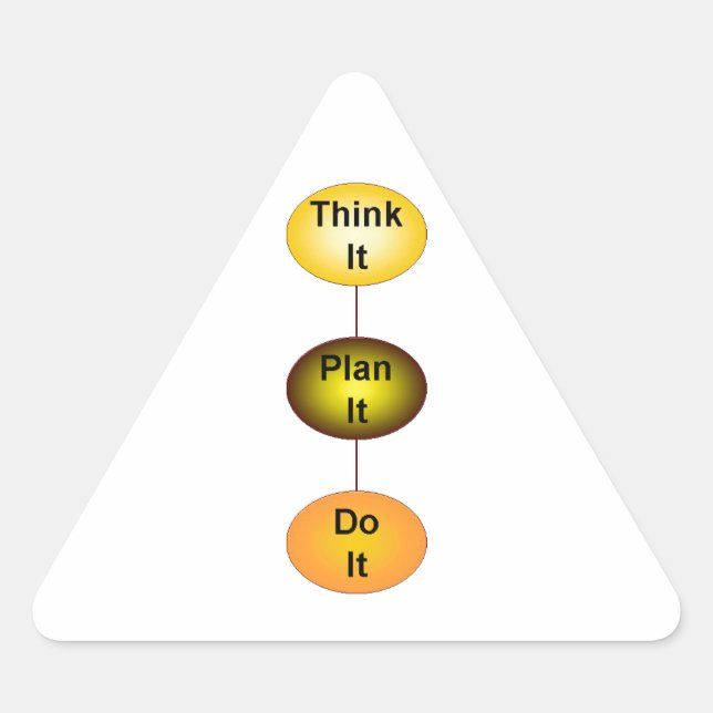 Think It Plan It Do It Triangle Sticker (Front)