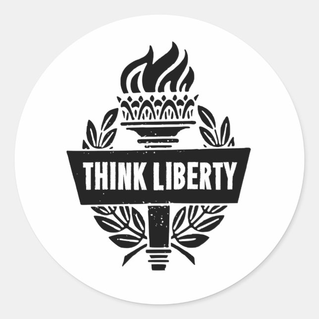 Think Liberty - Torch Logo - White Sticker (Front)