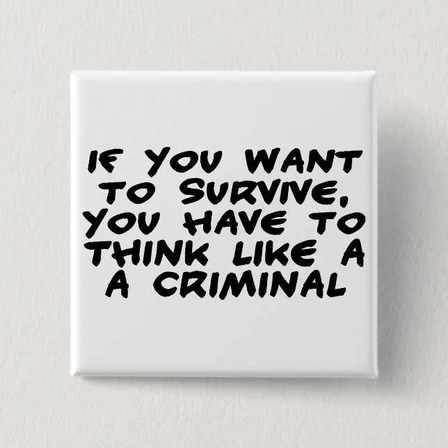 Think Like A Criminal 15 Cm Square Badge (Front)