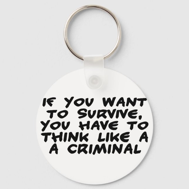 Think Like A Criminal Key Ring (Front)