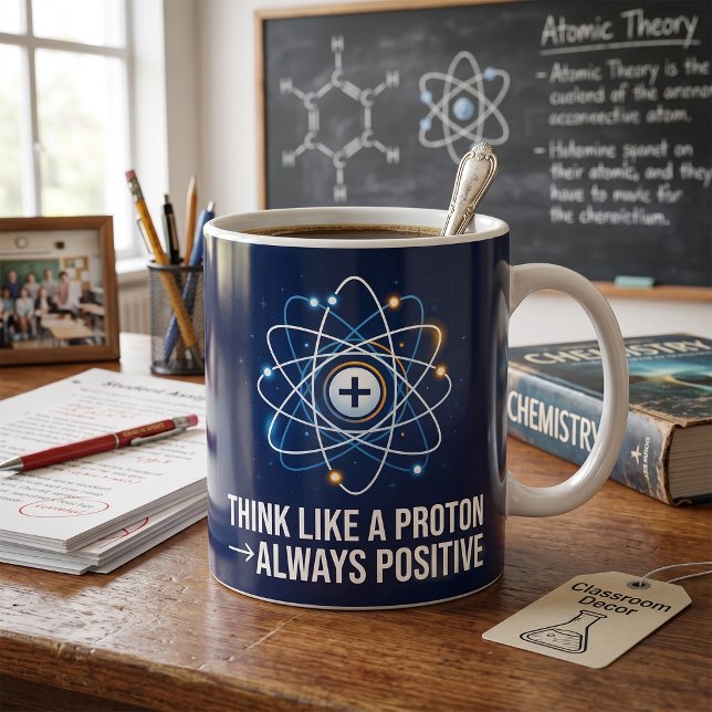 Think Like a Proton Always Positive Science Coffee Mug (Creator Uploaded)