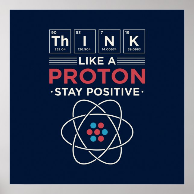 Think Like A Proton Chemistry Nerd Dorm Room Poster (Front)