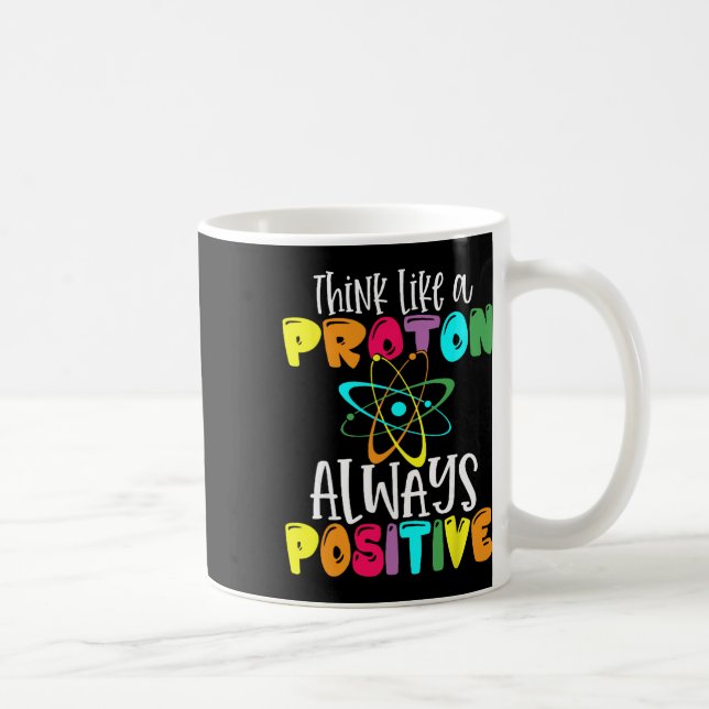 Think Like A Proton Stay Positive Funny Science An Coffee Mug (Right)